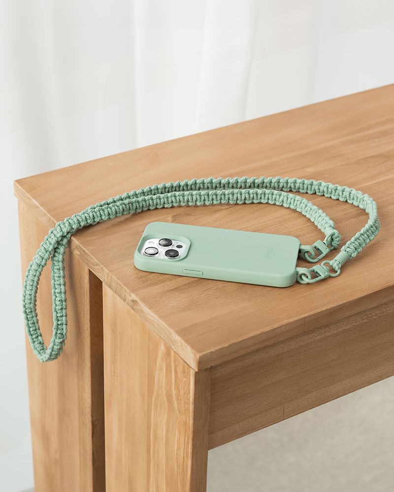 Handykette geflochten iPhone 13 Jade Grün