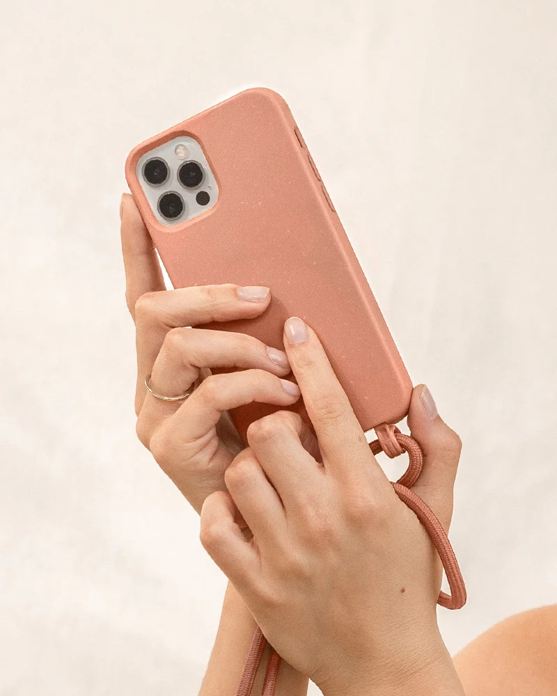 Coque avec cordon apricot