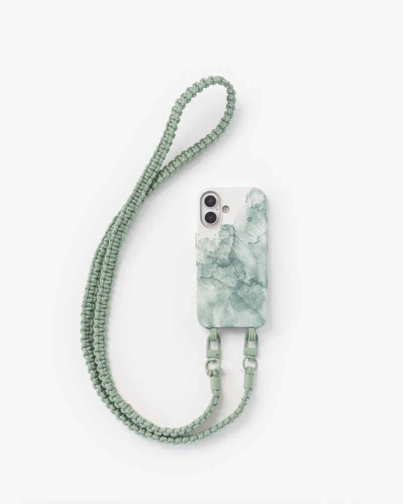 Handykette geflochten iPhone 16 Aqua & Green