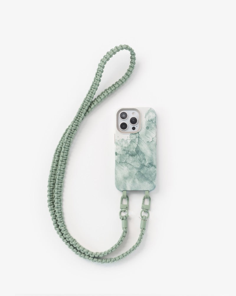 Handykette geflochten iPhone 16 Pro Aqua & Green