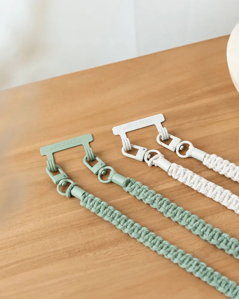 Crossbody Case Braided iPhone 16 Aqua & White