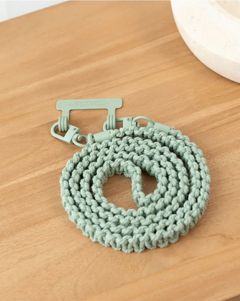 Handykette geflochten iPhone 16 Pro Taupe & Green