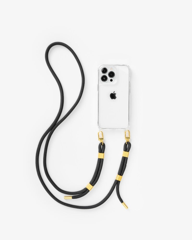 Coque avec cordon iPhone 16 Pro Clear/black