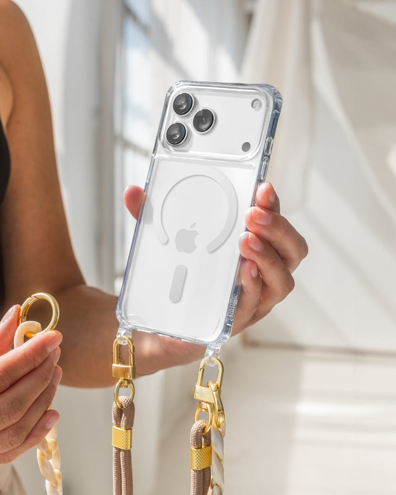 Handykette MagSafe iPhone 17 Pro Max Clear/Taupe