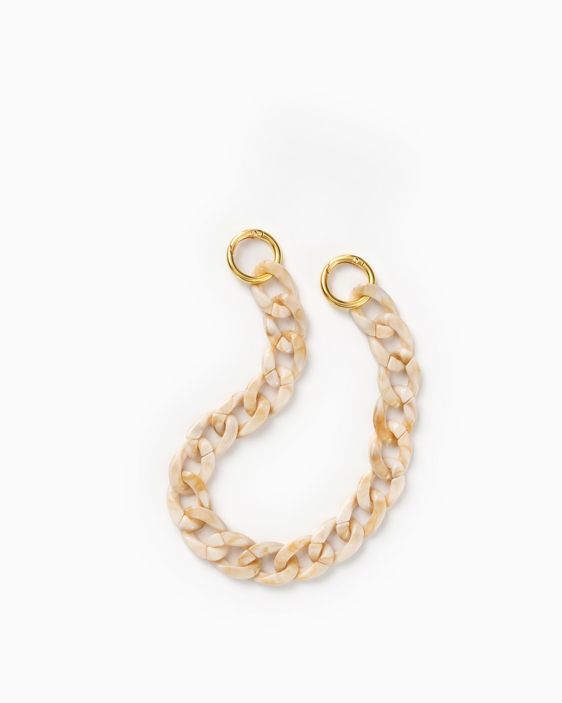 Kurze Chunky Kette Beige Gold