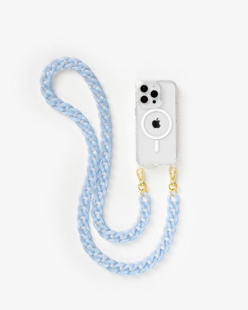 MagSafe Hülle mit Kette iPhone 16 Pro Clear/Blue