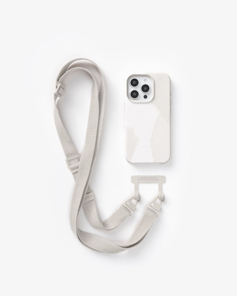 Bundle mit Gurt iPhone 16 Pro Dove White