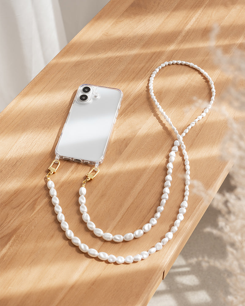 Crossbody Case with pearls Change the Label