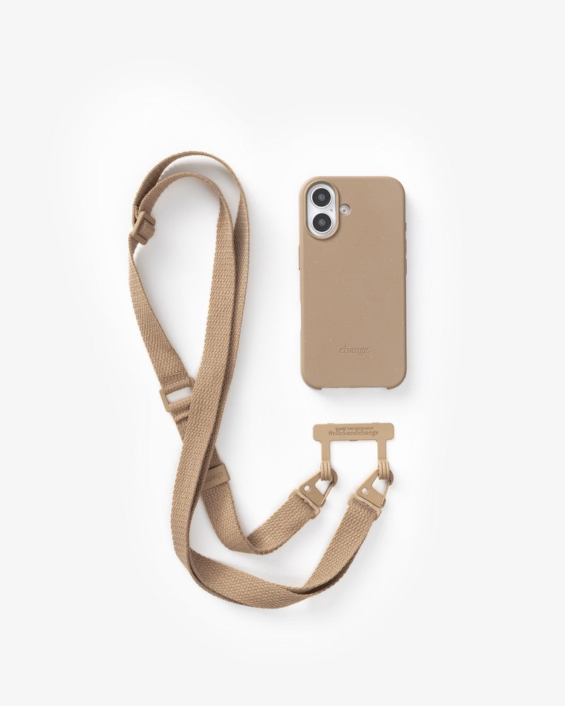 Bundle mit Gurt iPhone 16 Taupe