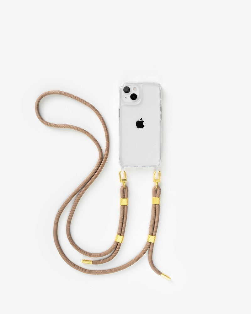 Handykette iPhone 13/14 Clear/Taupe