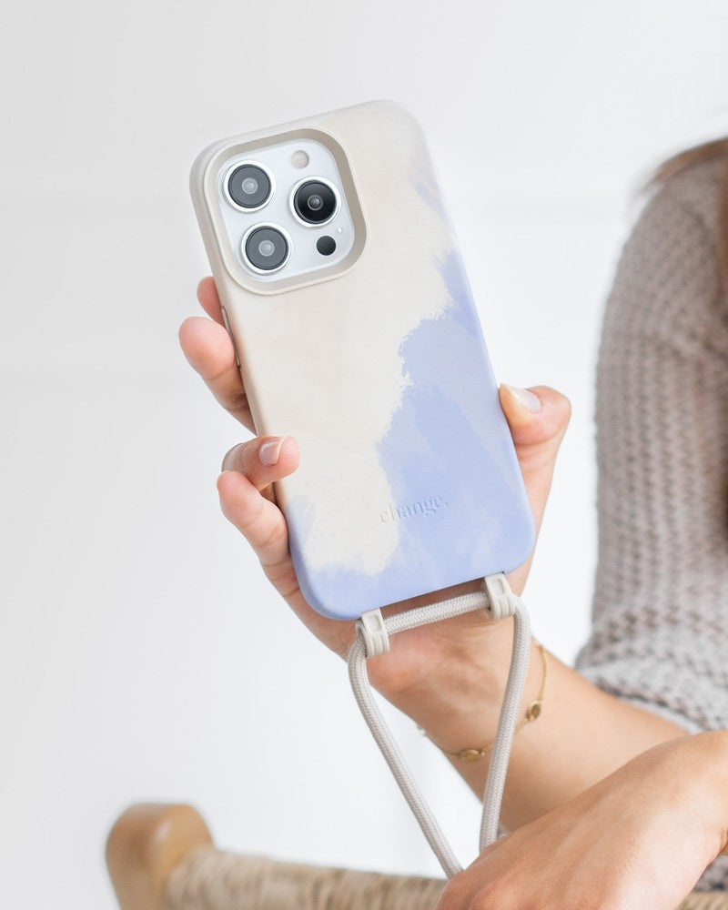 Handykette iPhone 15 Beige Blau
