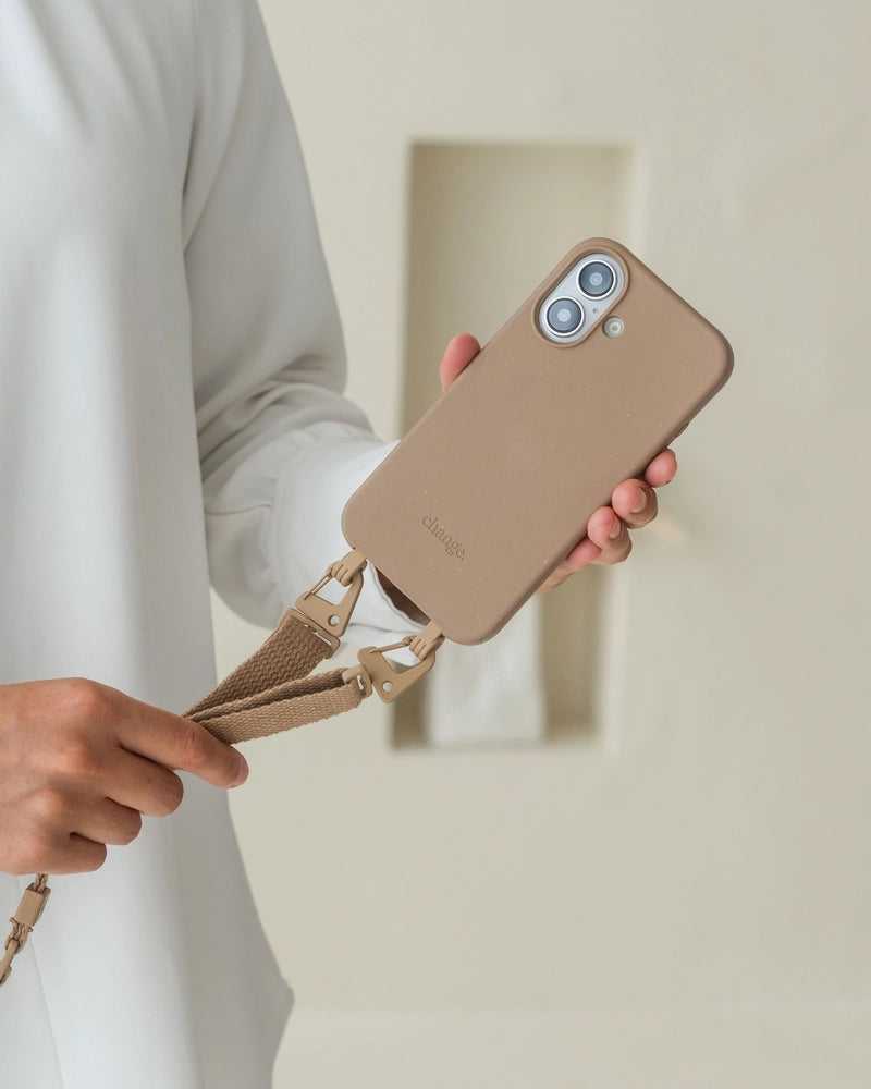 Bundle mit Gurt iPhone 16 Taupe