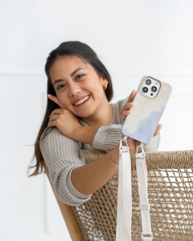 Handykette iPhone 15 Beige Blau