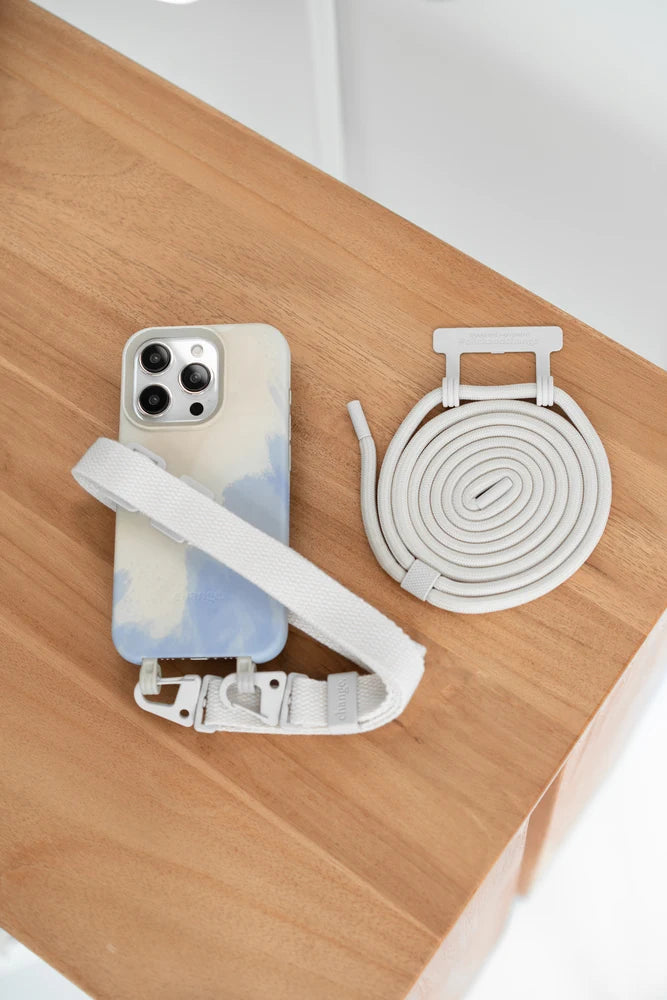 Handykette iPhone 15 Beige Blau