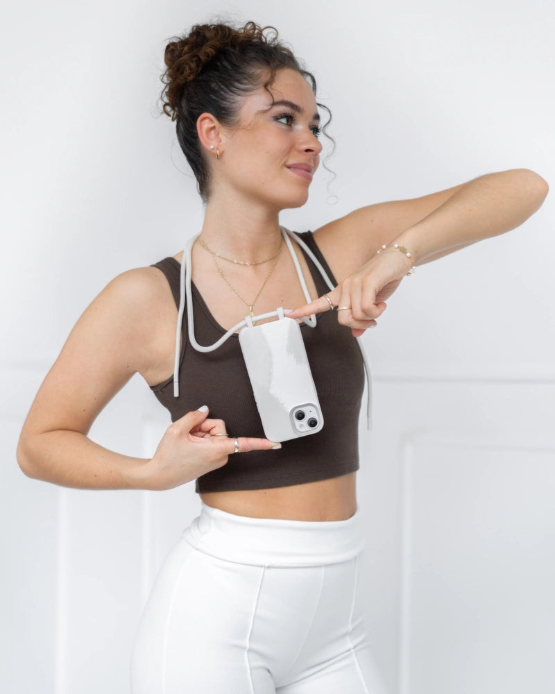 Coque avec cordon dove white