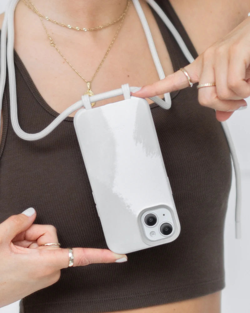 Coque avec cordon dove white