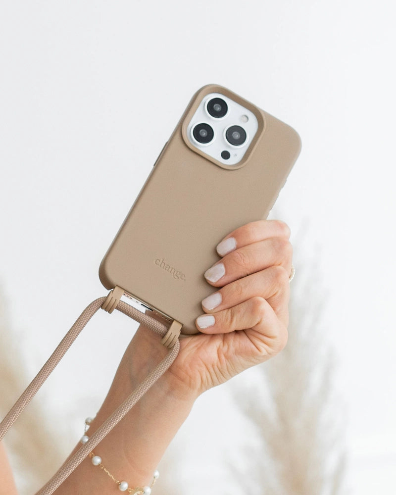 Handykette iPhone 16 Pro Taupe Braun