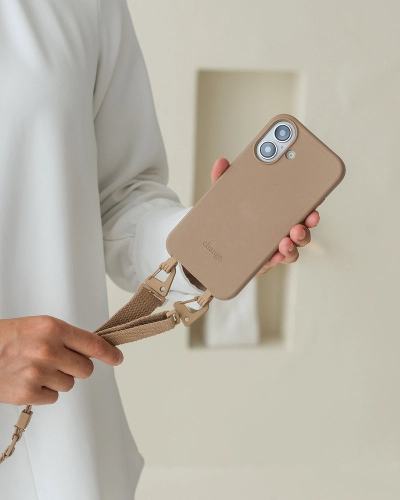 Handykette iPhone 16 Pro Taupe Braun
