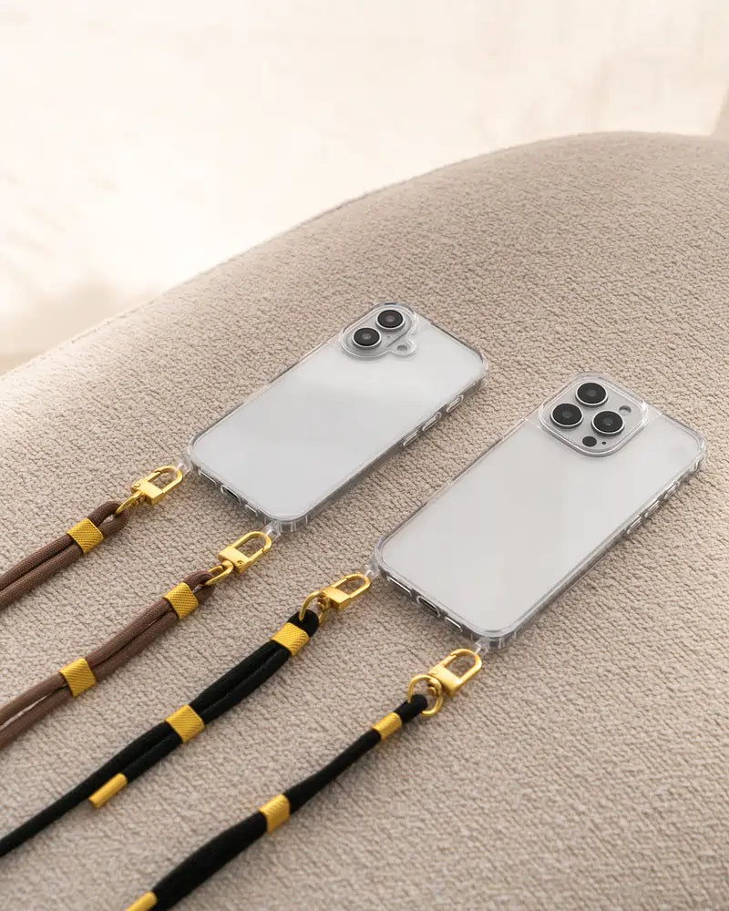 Coque avec cordon iPhone 16 Pro Clear/black