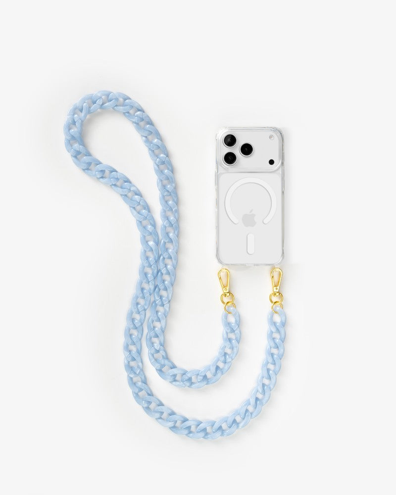 MagSafe Hülle mit Kette iPhone 17 Pro Clear/Blue