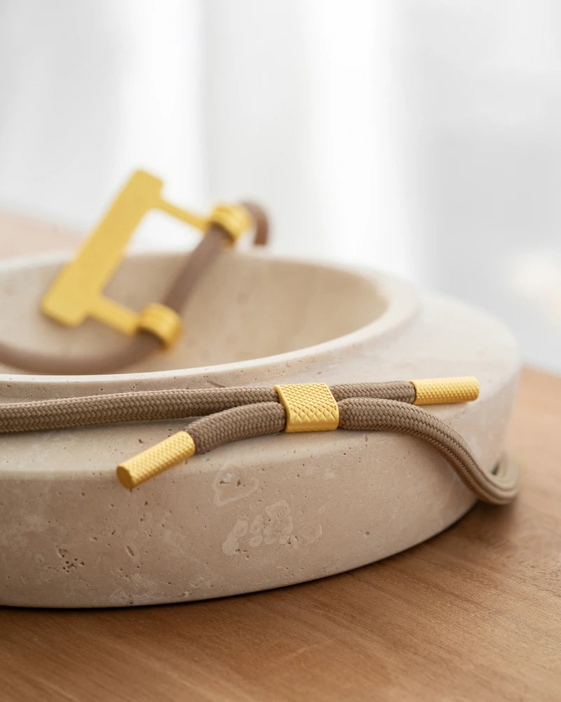 Abnehmbares Band Taupe mit Gold