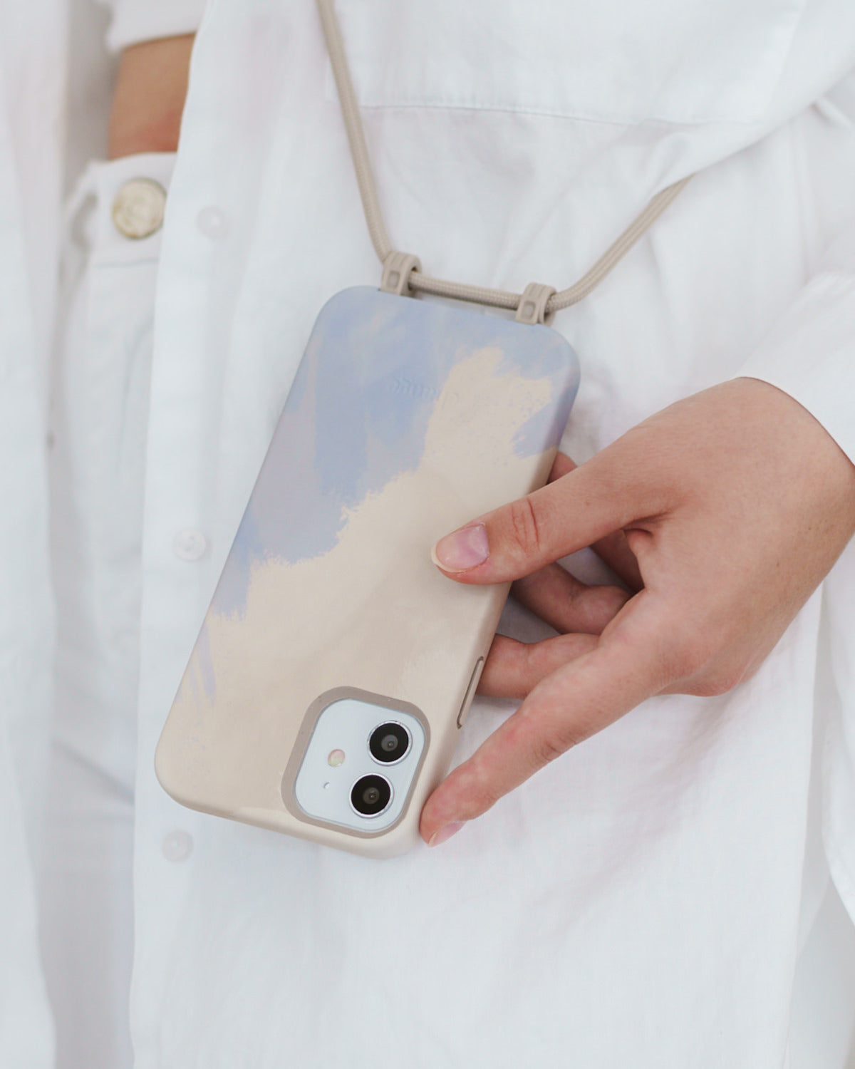 Handykette iPhone 14 Pro Beige Blau