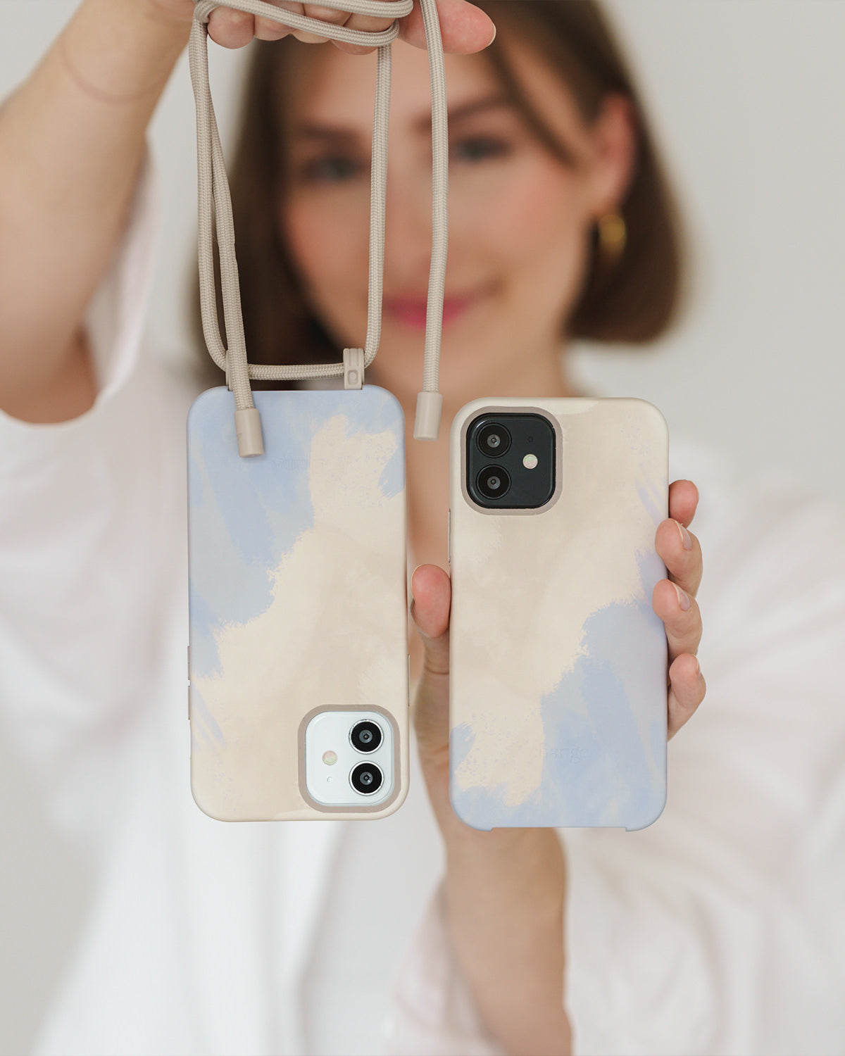 Handykette iPhone 12 / 12 Pro Beige Blau
