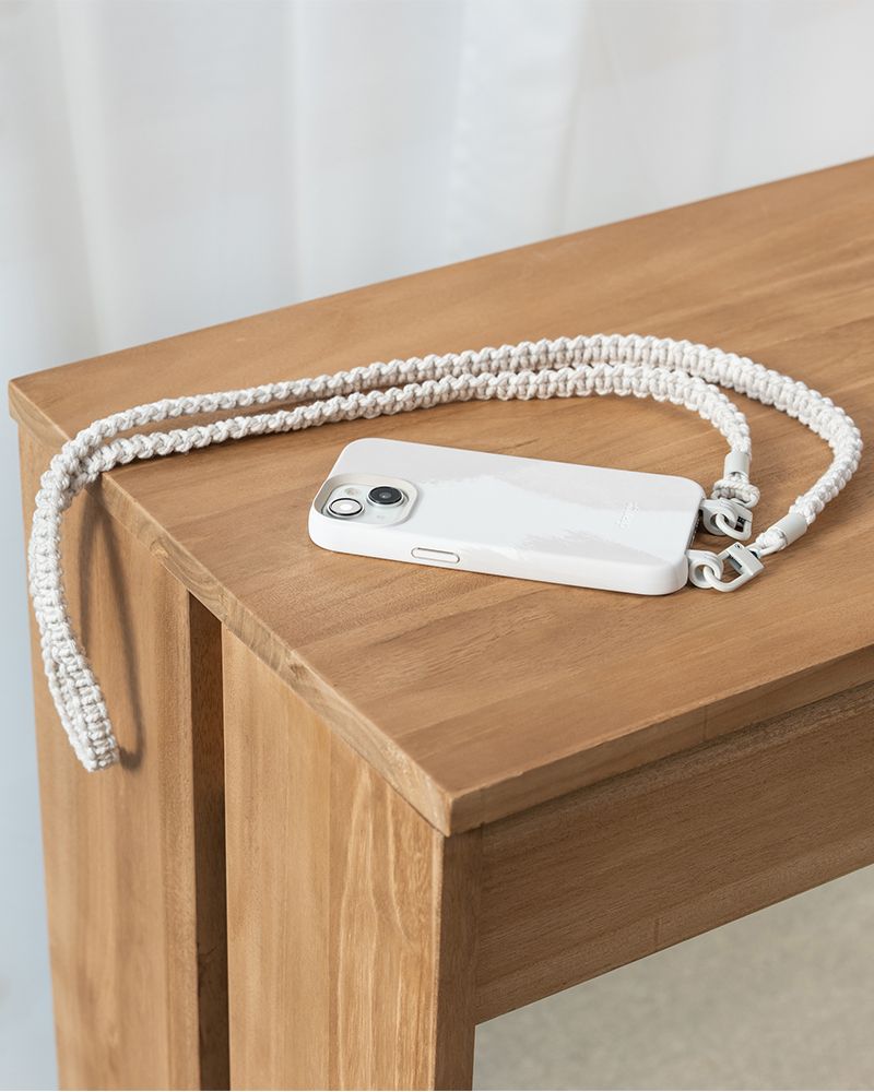 Crossbody Case Braided Dove White & White