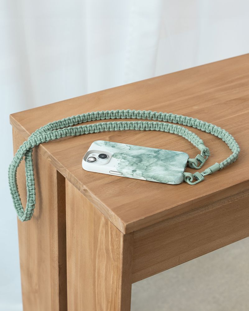 Crossbody Case Braided Aqua Green & Green