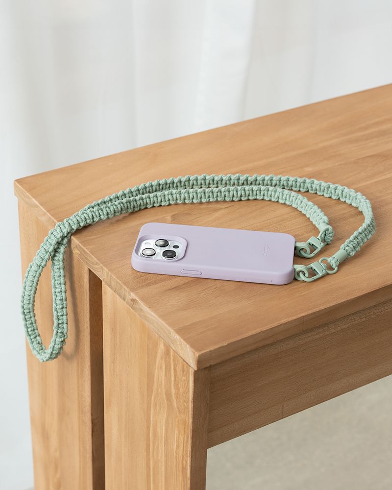 crossbody case braided iPhone 13 purple & jade