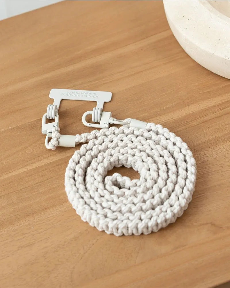 crossbody case braided iPhone 16 White