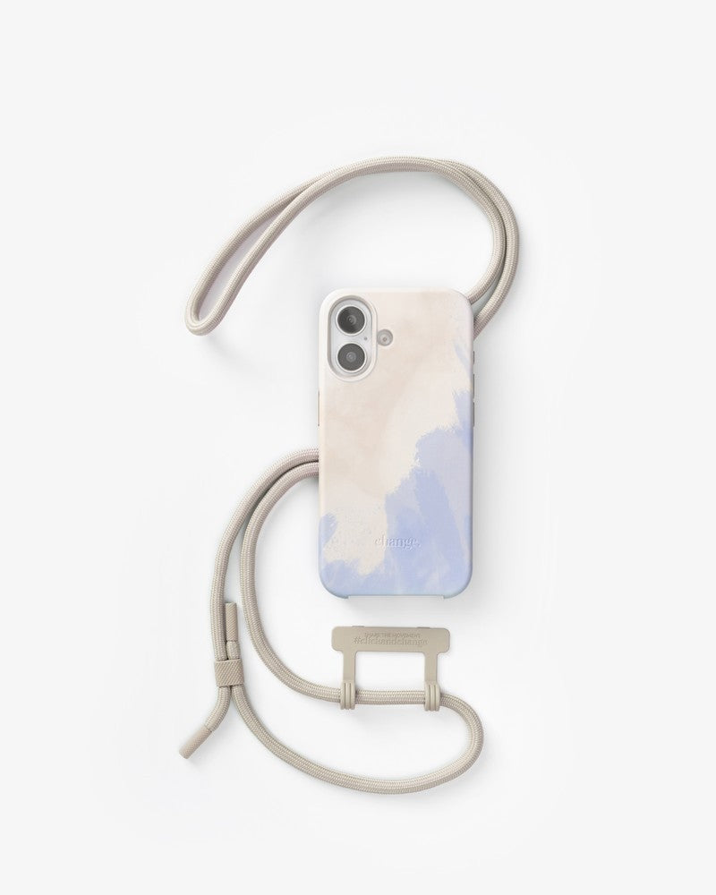 Crossbody Case iPhone 16 Beige Blue