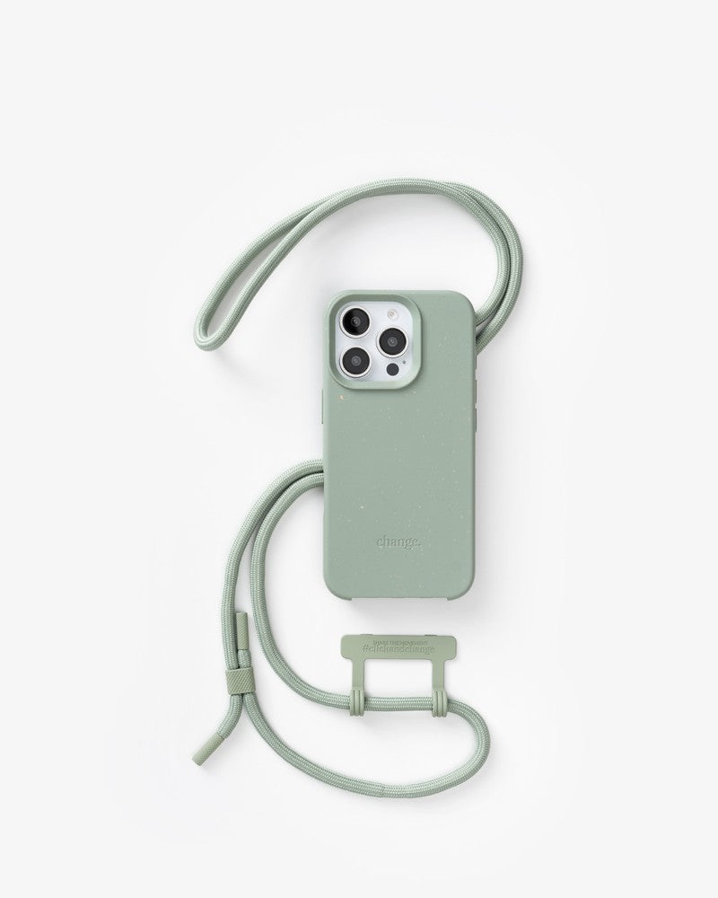 Coque avec cordon vert menthe