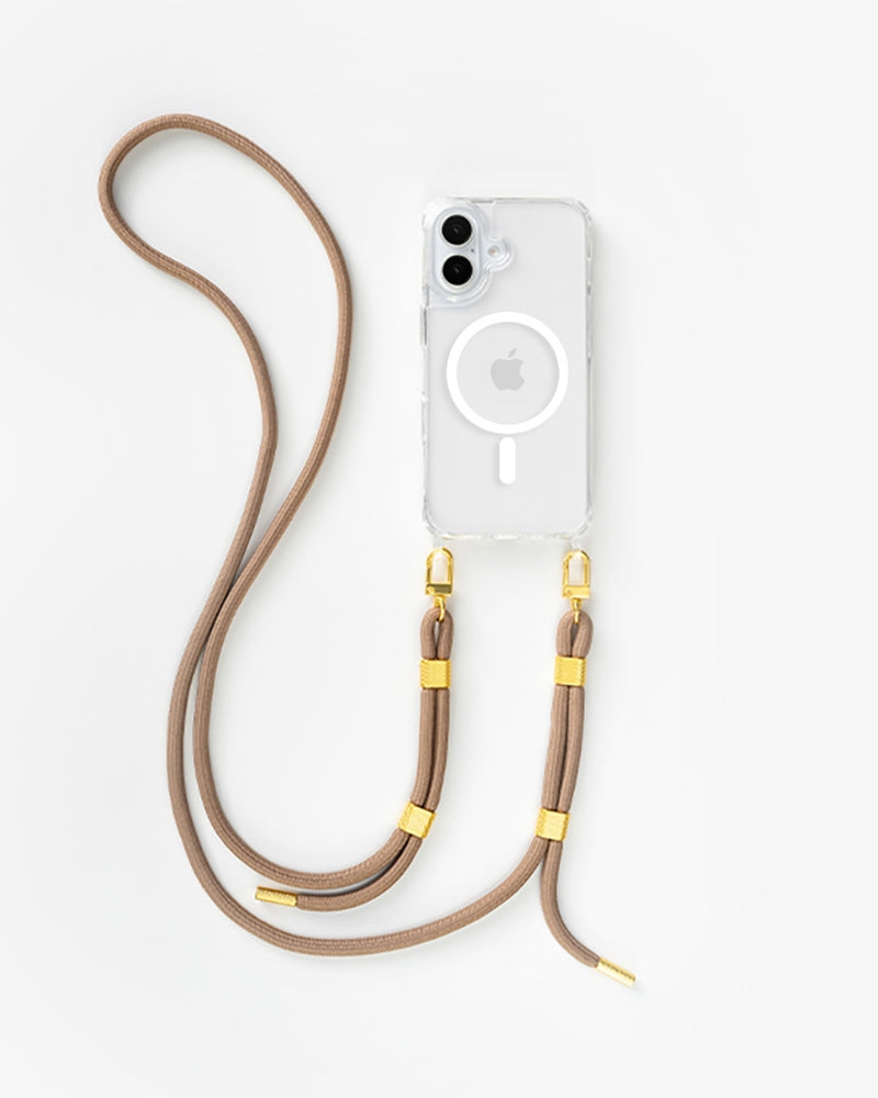 Handykette MagSafe iPhone 17 Clear/Taupe
