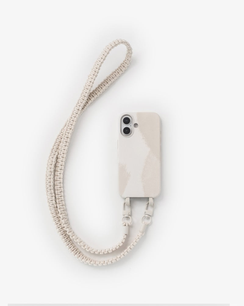 Crossbody Case Braided iPhone 16 White