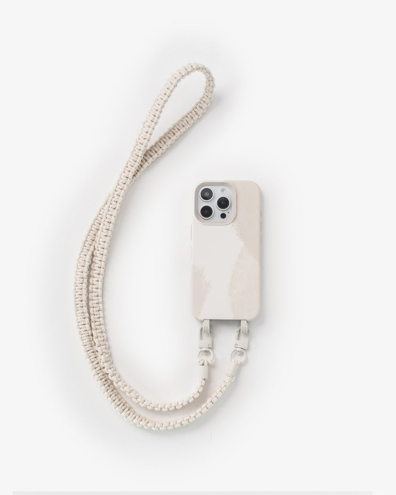 Crossbody Case Braided iPhone 16 Pro White