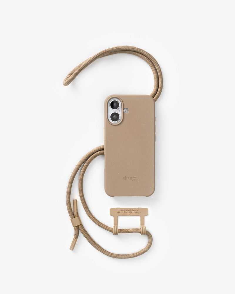 Crossbody Case iPhone 16 Taupe Brown