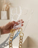 Phone Case with chain iPhone 16 Clear/Beige