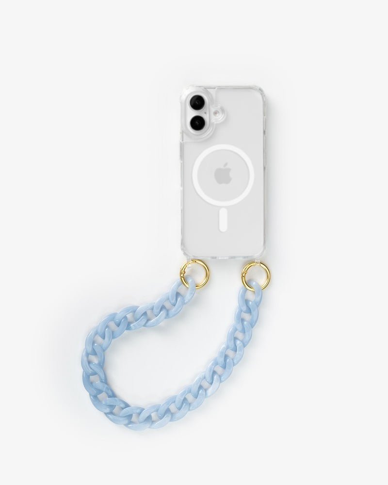 Crossbody Case with short Chain Clear/Blue