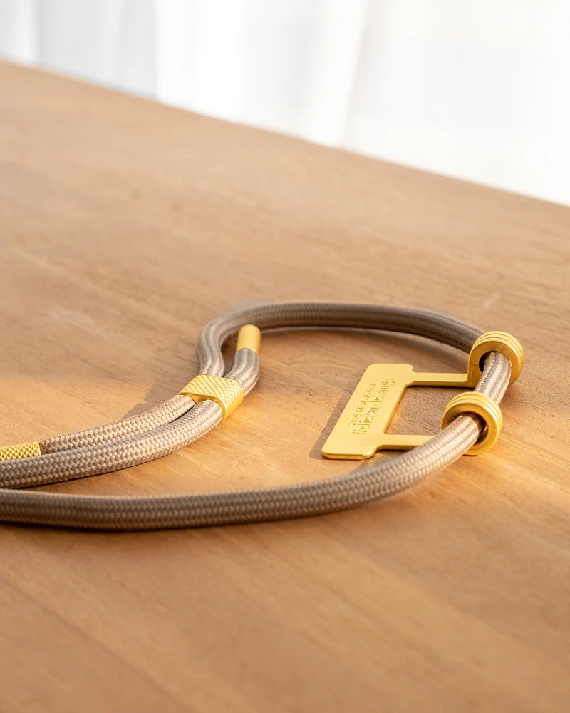 Interchangeable Lanyard Taupe with Gold