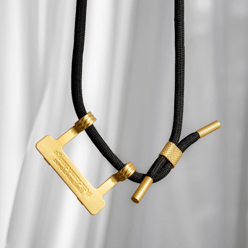 Detachable strap black with gold
