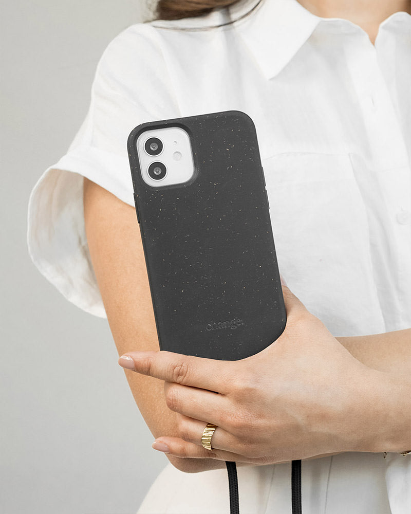Coque avec cordon iPhone 12 / 12 Pro noir