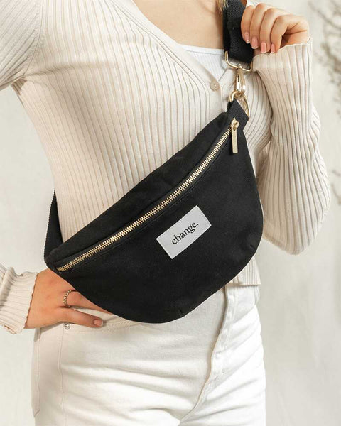 Bauchtasche Tasche Stoff Schwarz Nachhaltige Bum Bag Schwarz