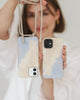 Coque Cordon iPhone 12 / 12 Pro Beige Bleu