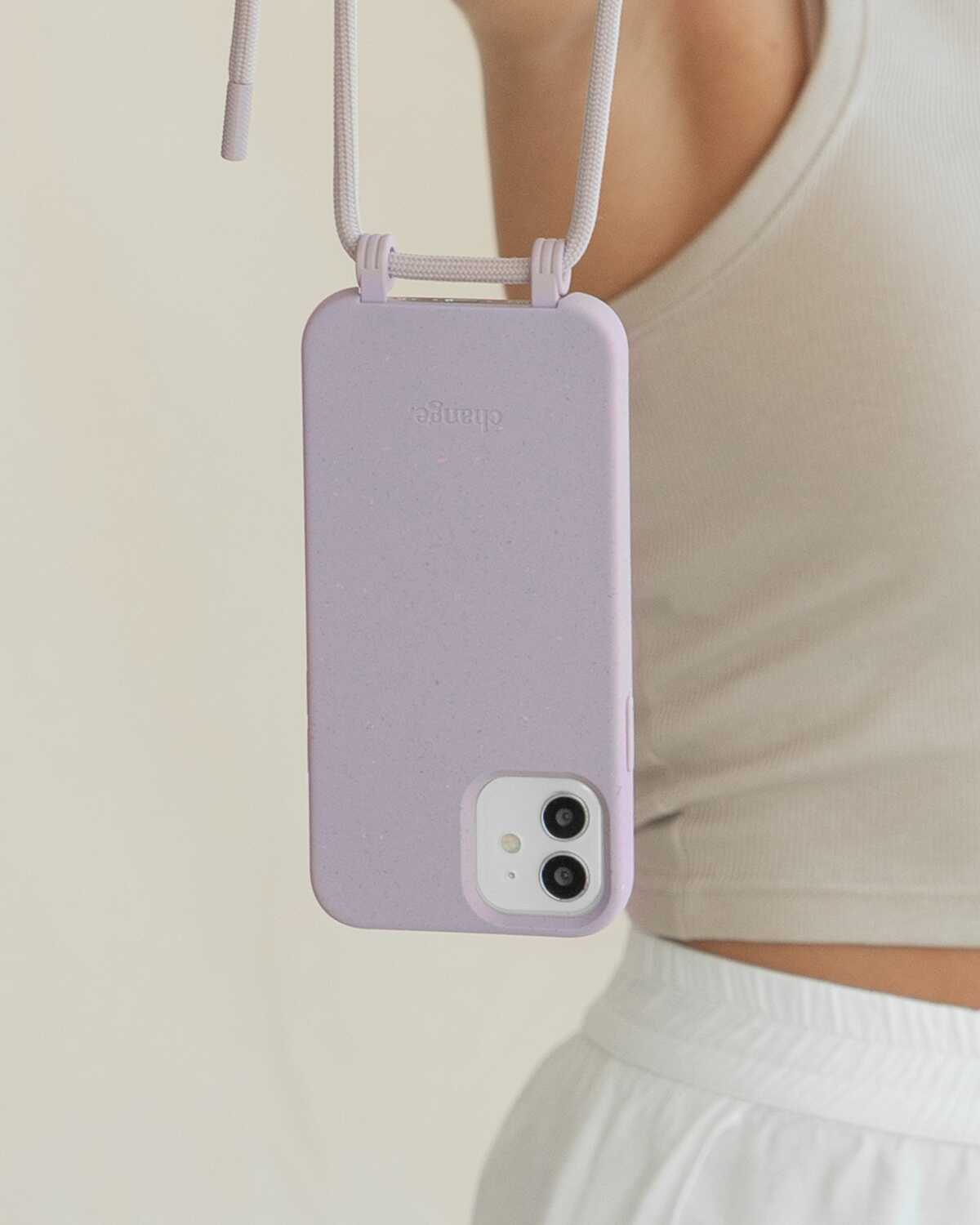 Coque avec cordon iPhone 12 / 12 Pro lilas